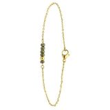 Lucardi Dames Gerecycled stalen goldplated armband met kralen - Armband - Staal - Goudkleurig - 20 cm