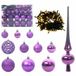 vidaXL Kerstbal set, 61 stuks, 150 LED's, warm wit licht, diameter 6 cm