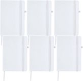 Merkloos Notitieboekje / opschrijfboekje A5 - wit - 100 blanco pagina's - harde kaft
