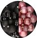 Decoris Kaemingk B.V. Kerstballen 60x stuks - mix oudroze/zwart - 4-5-6 cm - kunststof - kerstversiering