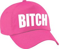 Bellatio Decorations Bitch tekst petje - baseball cap - roze