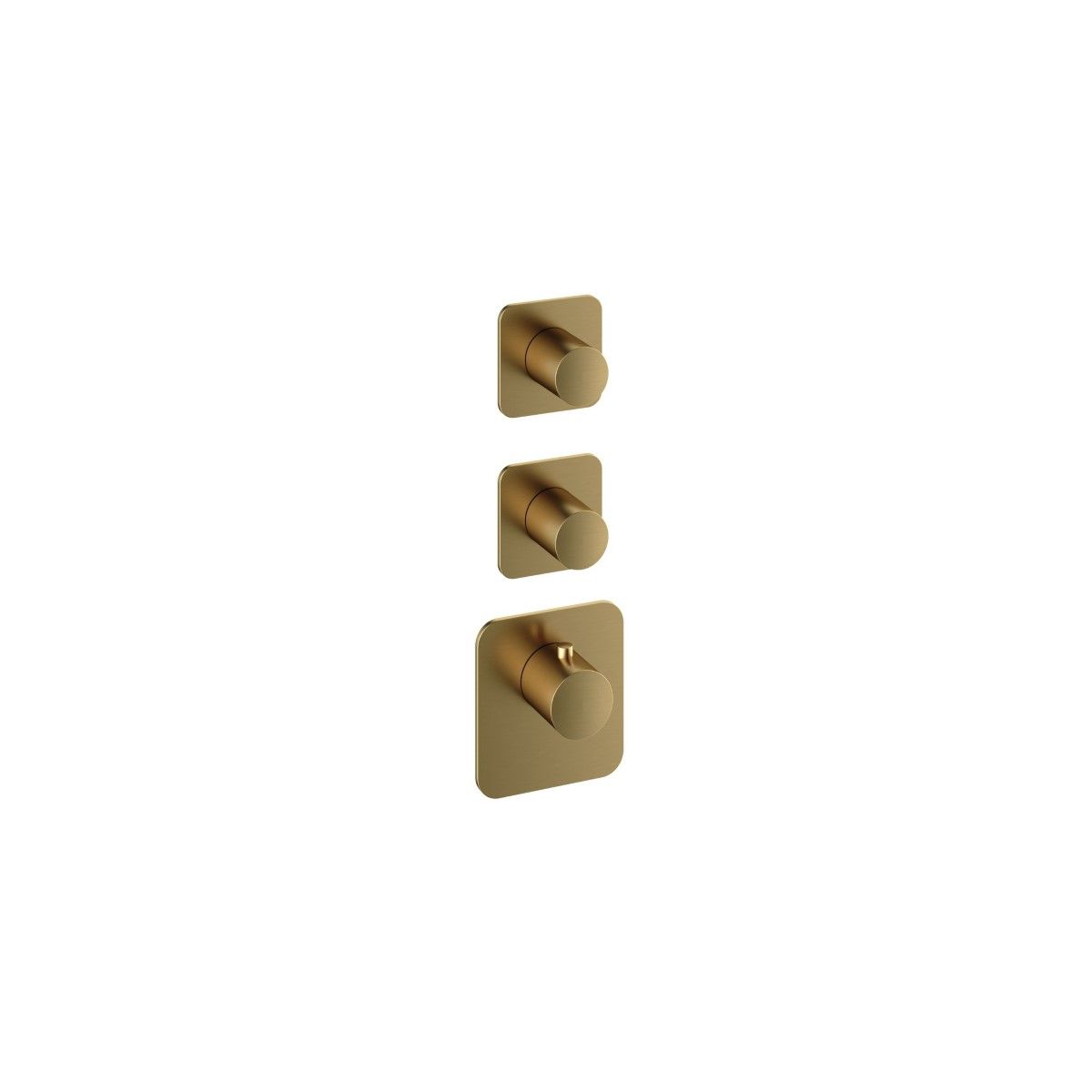 hotbath Gal Afbouwdeel voor Highflow Thermostaat met 2 stopkranen Geborsteld messing PVD GLF012EXTBBP