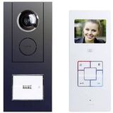 m-e modern-electronics Vistus VD ALU 6310 A Vistus Set complet pour interphone vidéo Câblé Maison individuelle Anthracite