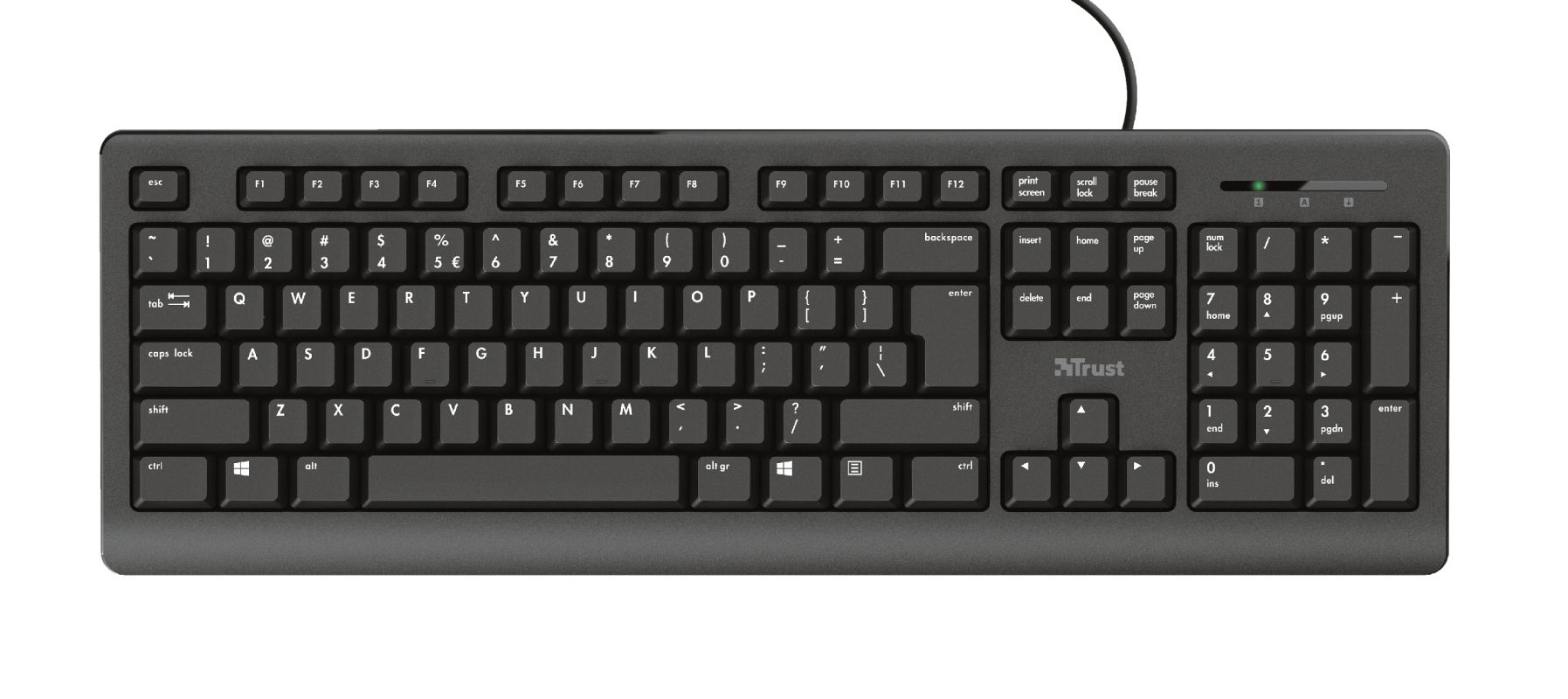 Trust Primo - Bedraad AZERTY Toetsenbord - Zwart