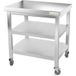 Goldinox Table de travail en inox 800 x 600 mm avec 2 étagères sur roulettes Premium