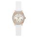Guess Dameshorloge GW1000L3 Mini Luna 30 mm roségoud roestvrij staal zilveren wijzerplaat mineraal glas zirkonia 3 ATM witte siliconen band 14 mm