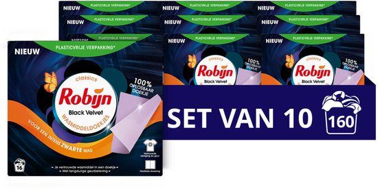 Robijn Black Velvet Wasmiddeldoekjes - 160 wasbeurten - Voordeelverpakking
