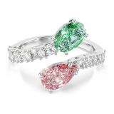 Swarovski x Ariana Grande open ring, Verschillende slijpvormen, Meerkleurig, Rodium toplaag