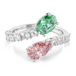 Swarovski x Ariana Grande open ring, Verschillende slijpvormen, Meerkleurig, Rodium toplaag