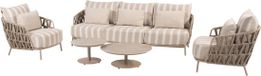 4 Seasons Outdoor Boaz Beverly stoel bank loungeset 5 delig latte