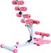 VEVOR Machine à squats profonds Entraîneur de fessiers réglable avec 3 bandes de résistance robustes, entraîneur de noyau et de fessiers pliable, appareil d'entraînement aux pompes pour salle de sport à domicile, rose-blanc
