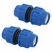 SmartProduct PP-koppeling MDPE 32 x 32 mm schroefverbinding voor PE buis PN16 DVGW drinkwater gecertificeerd - klemverbinderkoppeling compatibel met PE80 PE100 buizen - 2 stuks