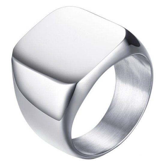 Mendes Stalen zegelring Zilverkleurig-21.5mm