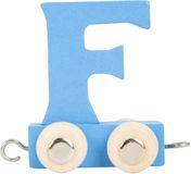 Small Foot Houten Lettertrein Blauw - F - 12 stuks
