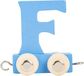 Small Foot Houten Lettertrein Blauw - F - 12 stuks