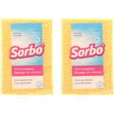Sorbo Schoonmaak spons - 2x - 14 cm - Viscose