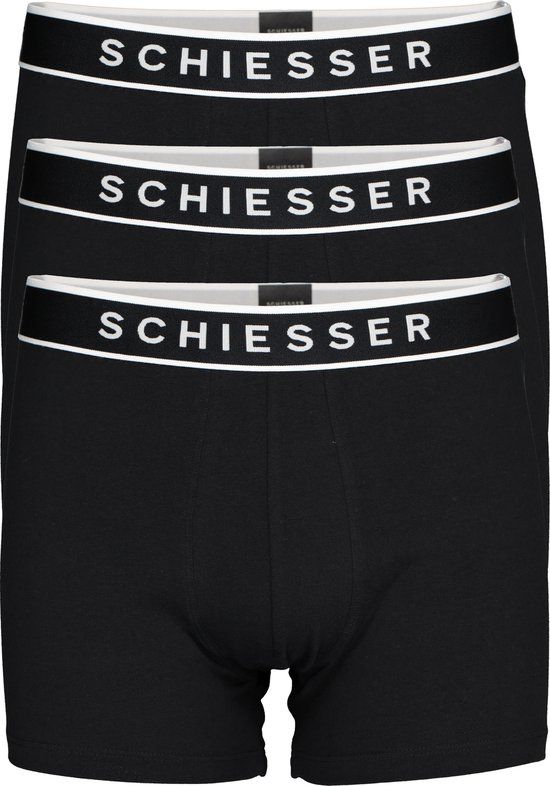 Schiesser 95/5 Organic Heren Shorts - Zwart - 3 pack - Maat XL