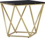 Beliani MALIBU - Design Bijzettafel - Vierkant - Zwart & Goud - MDF - 50x50cm