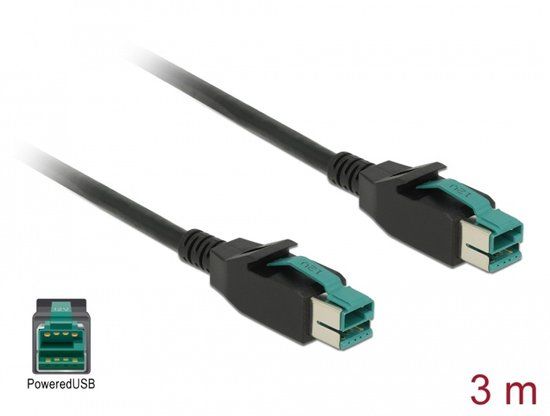 Delock PoweredUSB cable male 12 V > PoweredUSB male 12 V 3 m for POS printers and terminals