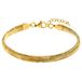 Lucardi Dames Stalen goldplated armband met platteschakel - Armband - Staal - Goudkleurig - 20 cm