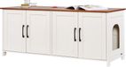 VEVOR Meuble litière pour chat, 120 cm, blanc et marron