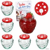 MamboCat 6-delige set jamfles 580ml FRUTTA VASO met fruit-relief + TO82 deksel vliegenzwam