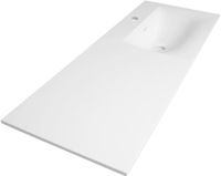 Brauer Glacier Wastafel Asymmetrisch - 120 met 1 Spoelbak Rechts en 1 Kraangat - Fine Stone Mat Wit