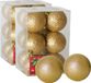 Gerimport Kerstballen 24x stuks goud glitters kunststof diameter 6 cm - Kerstboom versiering
