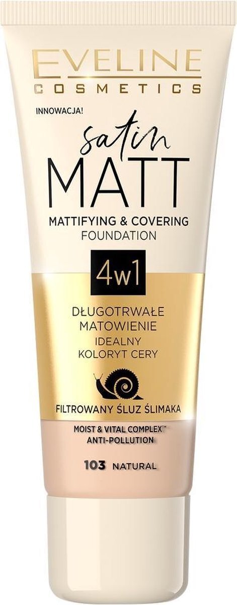 Eveline - Satin Matt Foundation Mattifying Face Primer 103 Natural 30Ml