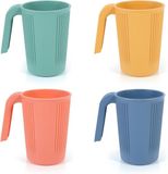Beker 4 Stuks Schokbestendige Plastic Bekers - Herbruikbare Koffiemokken met Handvat - 350 ml - Multicolor