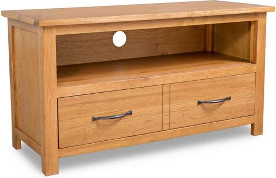 vidaXL Tv-meubel 90x35x48 cm massief eikenhout