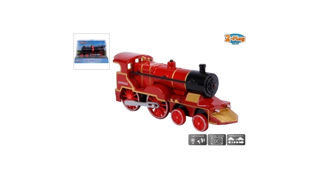 Basic 2-Play Traffic Metalen Pull Back Locomotief met Licht en Geluid Assorti