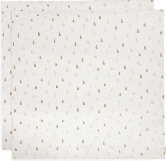 Jollein x Nijntje - Hydrofiele Doek Large 115x115cm - Happy Miffy - Olive Green - 2 Stuks