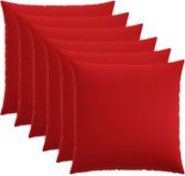vidaXL Kussensloop 6 stuks HEERLEN Rood 55 x 55 cm Katoensatijn