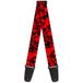 Buckle-Down GS-W31921 gitaarband Splatter Black Red 2 inch breed, 86,4-152,4 cm