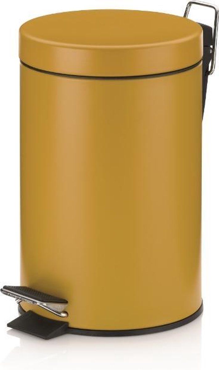 Kela Monaco Pedaalemmer 3 liter - Wit - Geel