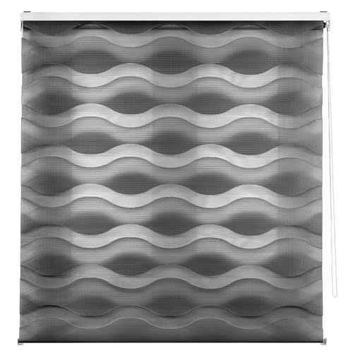 Blindecor Lira Ondas rolgordijn - Antraciet - 160x180cm