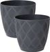 Form Plastic Pot de fleurs New Age - 2x - plastique - anthracite - D13 x H12 cm - avec soucoupe - rond