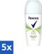 Rexona 5 x Déodorant Roller Aloe Vera - 0% Alcool - Anti-Transpirant - 50ml