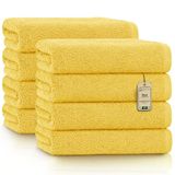 GREEN MARK Handdoeken Set 8 Stuks – 100% Katoen, Zacht en Zeer Absorberend, Premium Badhanddoeken voor Badkamer, Spa en Sportschool, 50 × 100 cm, Geel