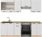 Vicco Fame-Line Unité de cuisine complète – 240 cm, chêne WB blanc style champêtre