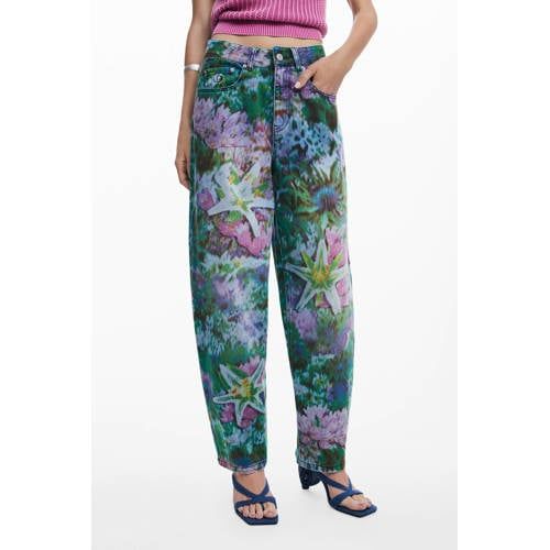 Desigual gebloemde barrel jeans multi