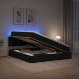 vidaXL - LED - lit de rangement - avec - matelas - Noir - 160 x 200 cm - Velours