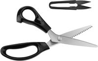 Inconnu 205 cm (9 pouces) Ciseaux crantés avec poignées confortables - Ciseaux en zigzag de machine à coudre de tailleur professionnels en acier inoxydable noir