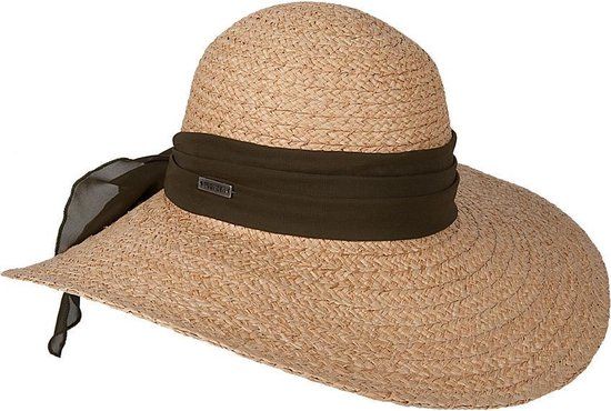 Hatland Ocillia Raffia zonnehoed Olijf groen