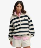 Superdry Sweatshirt Demi-zip Studios Stripe Blanc Taille : 46