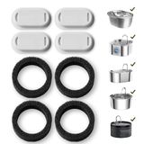 PETLIBRO Cat waterfonteinfilters, 4 stuks vervangende filters voor kattenwaterfontein, roestvrij staal, vervangende filters voor 2L huisdierwaterfontein voor katten en honden
