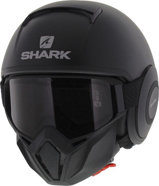 Shark STREET DRAK BLANK KMA MAT ZWART JETHELM S