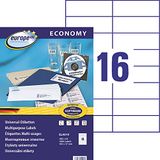 EUROPE 100 Multifunctionele etiketten, zelfklevend, 105 x 37 mm, wit, 1600 stuks