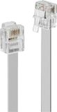 LINDY Telefoon (analoog) Aansluitkabel [1x RJ12-stekker 6p6c - 1x RJ12-stekker 6p6c] 20 m Grijs